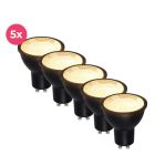 5er Pack Schwarze GU10 LED Spot Antonie, 3 Watt, 2700K (Warmweiß)