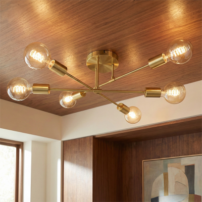 Moderne Deckenleuchte Gold, Amos