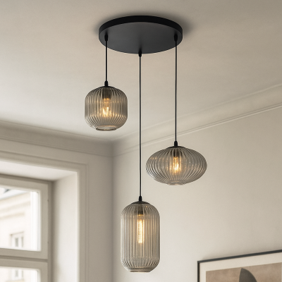 Retro Pendelleuchte Grau, Charlois