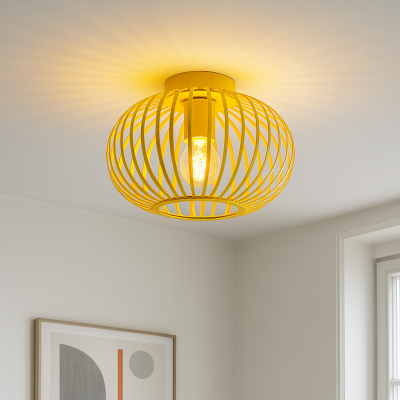 Industrielle Deckenlampe Gelb, Lieve