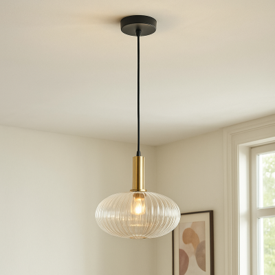 Retro Pendelleuchte Transparent, Charlois