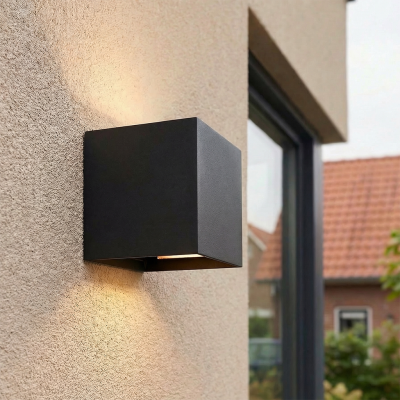 Moderne Up down Wandleuchte Schwarz, Dion, 6W, dim to warm LED, IP65
