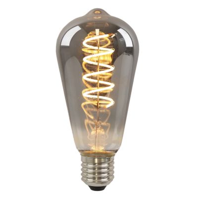 Dimmbare Olucia E27 LED-Edisonlampe Tuelo, Grau, 4W, 2200K