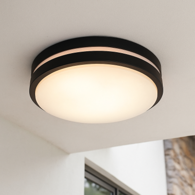 Kunststoff Außen Deckenleuchte mit Bewegungsmelder Schwarz, James, IP44