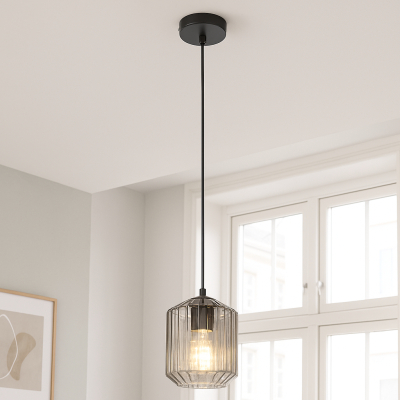 Retro Pendelleuchte Transparent, Jisca