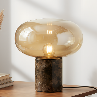 Marmor Tischleuchte Bernstein, Alan, mit Schalter