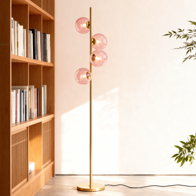 Design Stehlampe Rosa, Remo, mit Schalter