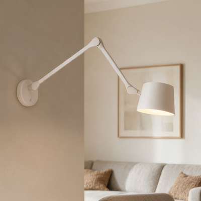 Moderne Wandleuchte Weiß, Rinke, mit Schalter