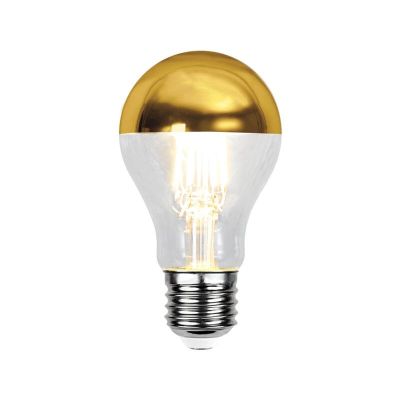 Dimmbare E27 LED-Kopfspiegellampe Malik, Gold, A60, 4,8W, 2700K, IP44