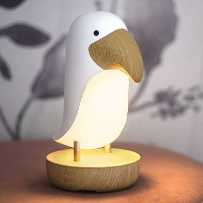 Kunststoff Kinderzimmer Nachtlampe Weiß, Toucan, 0,54W, 3000K LED