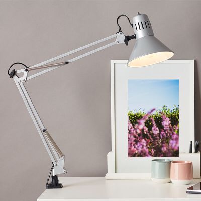 Metall Klemmspot Grau, Katharina, mit Schalter