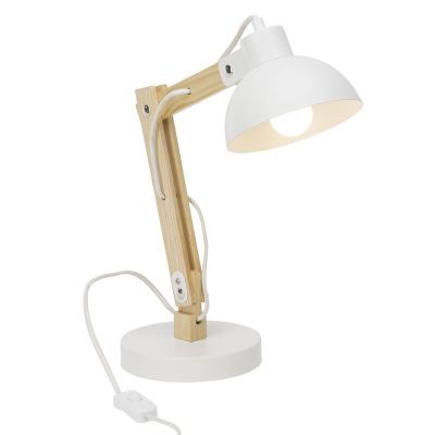 Moderne Schreibtischlampe Weiß, Allegra, mit Schalter