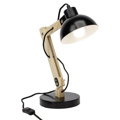 Moderne Schreibtischlampe Schwarz, Allegra, mit Schalter