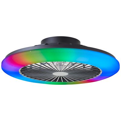 Moderne Deckenventilator Schwarz, Sofieke, 40W, RGBW LED, mit Fernbedienung