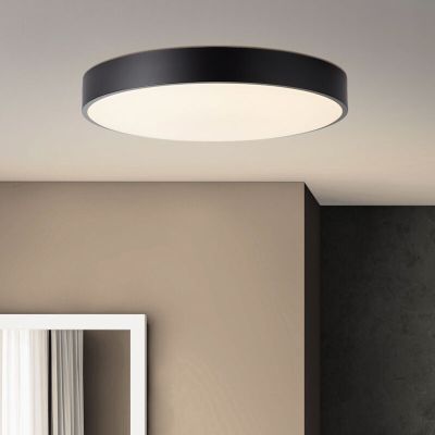 Moderne Deckenlampe Schwarz, Asude, 60W, warm- bis kaltweiß einstellbare LED, mit Fernbedienung