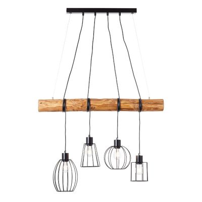Holz Pendelleuchte Schwarz, Fevzi