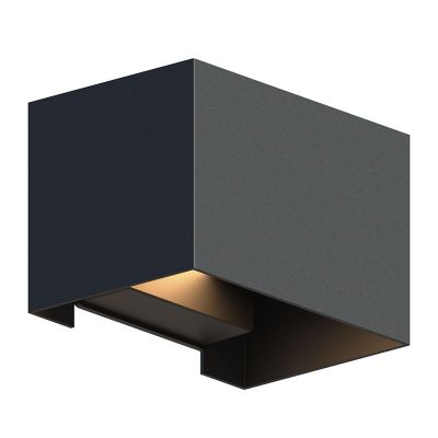 Schwarze Up down Wandleuchte Aluminium, Dion, 7W, 3000K LED, IP54