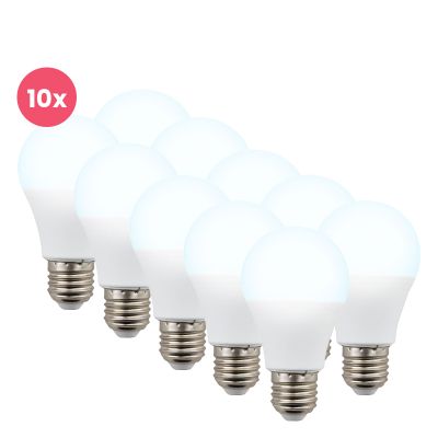 10er Lagiba E27 LED-Lampe Bradley, A60, 7W, 6500K