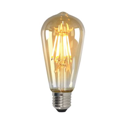 Dimmbare E27 Edison LED Lampe, ST58, 5W, Bernstein Glas, 2200K