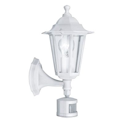 Weiße antik Außen Wandleuchte mit Bewegungsmelder Aluminium, Alieke, IP44