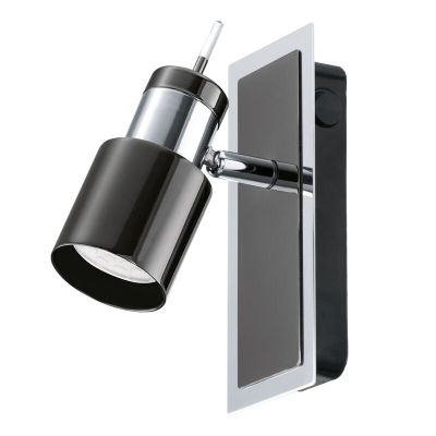 Nickel retro Deckenstrahler Stahl, Nicolas, mit Schalter