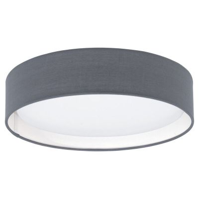 Graue moderne Deckenlampe Stoff, Abano, 12W, 3000K LED