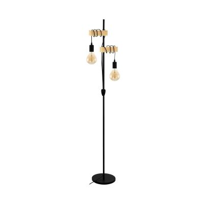 Holz Stehlampe Braun, Anton, mit Schalter
