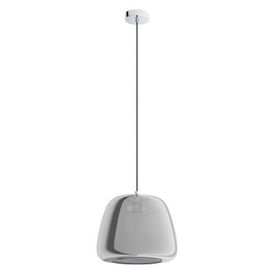 Chrom Pendelleuchte Rauchglas, Gauke
