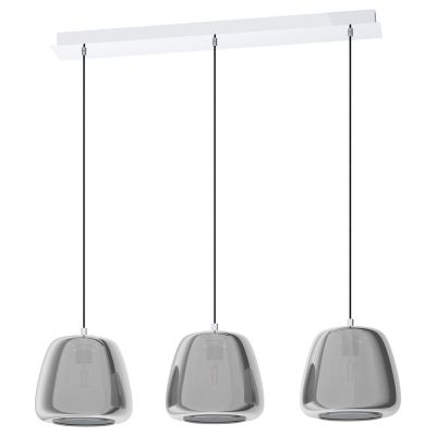 Chrom Pendelleuchte Rauchglas, Gauke