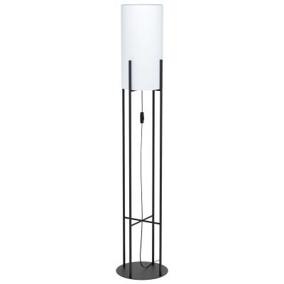 Schwarze retro Stehlampe Stahl, Patty, mit Schalter