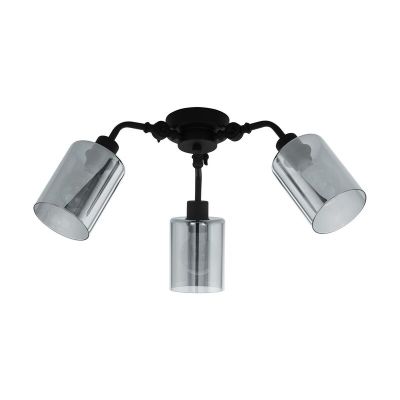 Schwarze moderne Deckenlampe Stahl, Paola