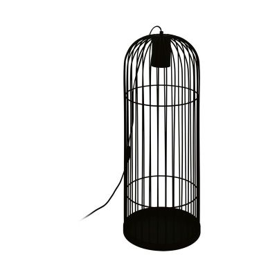 Schwarze industrielle Stehlampe Stahl, Dunia, mit Schalter