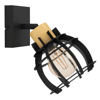 Schwarze retro Wandstrahler Aluminium, Redouan