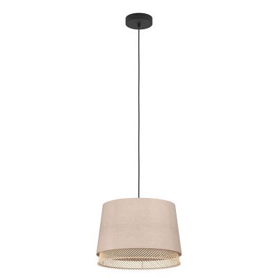 Beige Pendelleuchte Stoff, Ruby