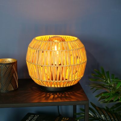 Papier Tischleuchte Braun, Serhan, mit Schalter