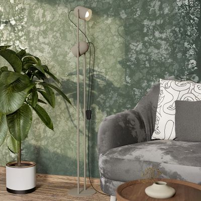 Braune vintage Stehlampe Stahl, Tjitte, mit Schalter