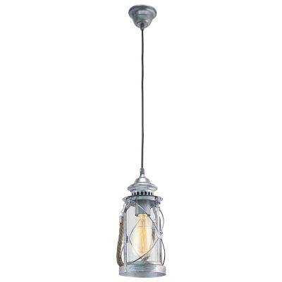 Silberne vintage Pendelleuchte Glas, Abetone
