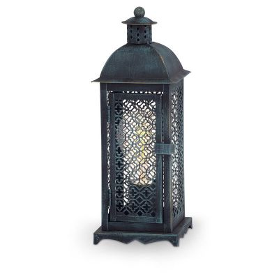 Grüne antik Tischleuchte Metall, Abdirahman, mit Schalter