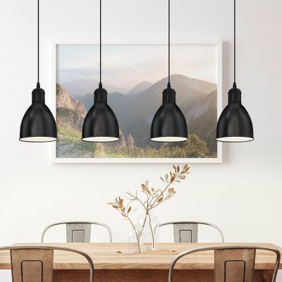 Schwarze industrielle Pendelleuchte Metall, Lavinio