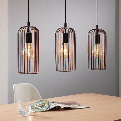 Schwarze industrielle Pendelleuchte Stahl, Silje