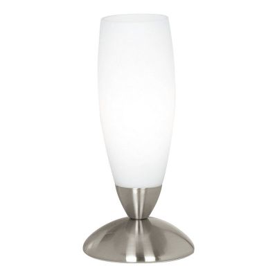 Nickel moderne Tischleuchte Glas, Enland, mit Schalter