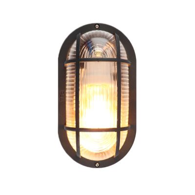 Schwarze landhaus Außenleuchte Glas, Eva Lynn, IP44