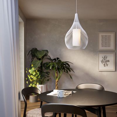 Weiße industrielle Pendelleuchte Glas, Maritima