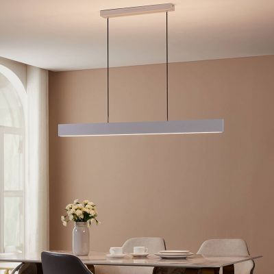Graue moderne Smart Pendelleuchte Aluminium, Andrew, 19W, warm- bis kaltweiß einstellbare LED