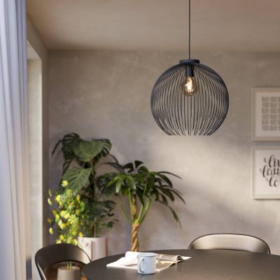 Schwarze industrielle Pendelleuchte Stahl, Keimpe