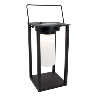 Schwarze Solar Außen Tischlampe Kunststoff, Hillebrand, 3,3W, 4000K LED, IP54, mit Schalter