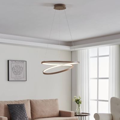 Beige moderne Pendelleuchte Aluminium, Ties, 36W, 3000K LED