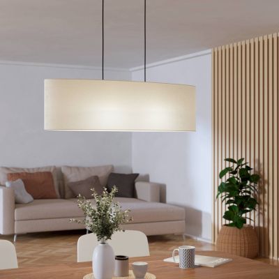 Schwarze moderne Pendelleuchte Stoff, Siham