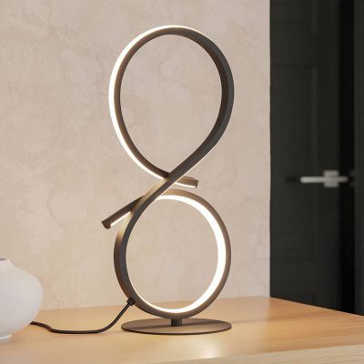 Schwarze moderne Tischleuchte Aluminium, Thekla, 11,4W, 3000K LED, mit Schalter