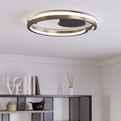 Kupfer moderne Deckenlampe Kunststoff, Madhvi, 20W, warm- bis kaltweiß einstellbare LED, mit Fernbedienung